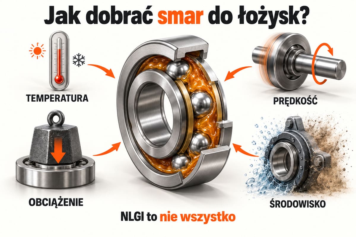 Jak dobrać smar do łożysk? — temperatura, prędkość, obciążenie, środowisko