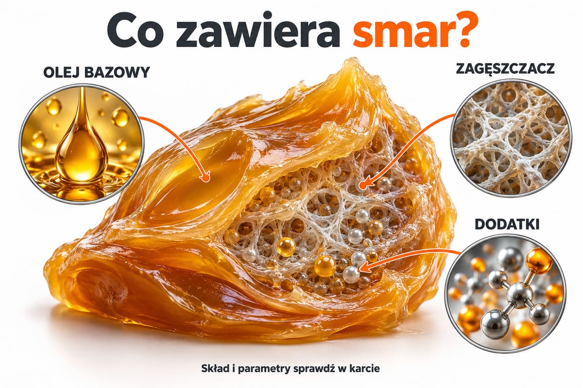 Co zawiera smar? — olej bazowy, zagęszczacz, dodatki