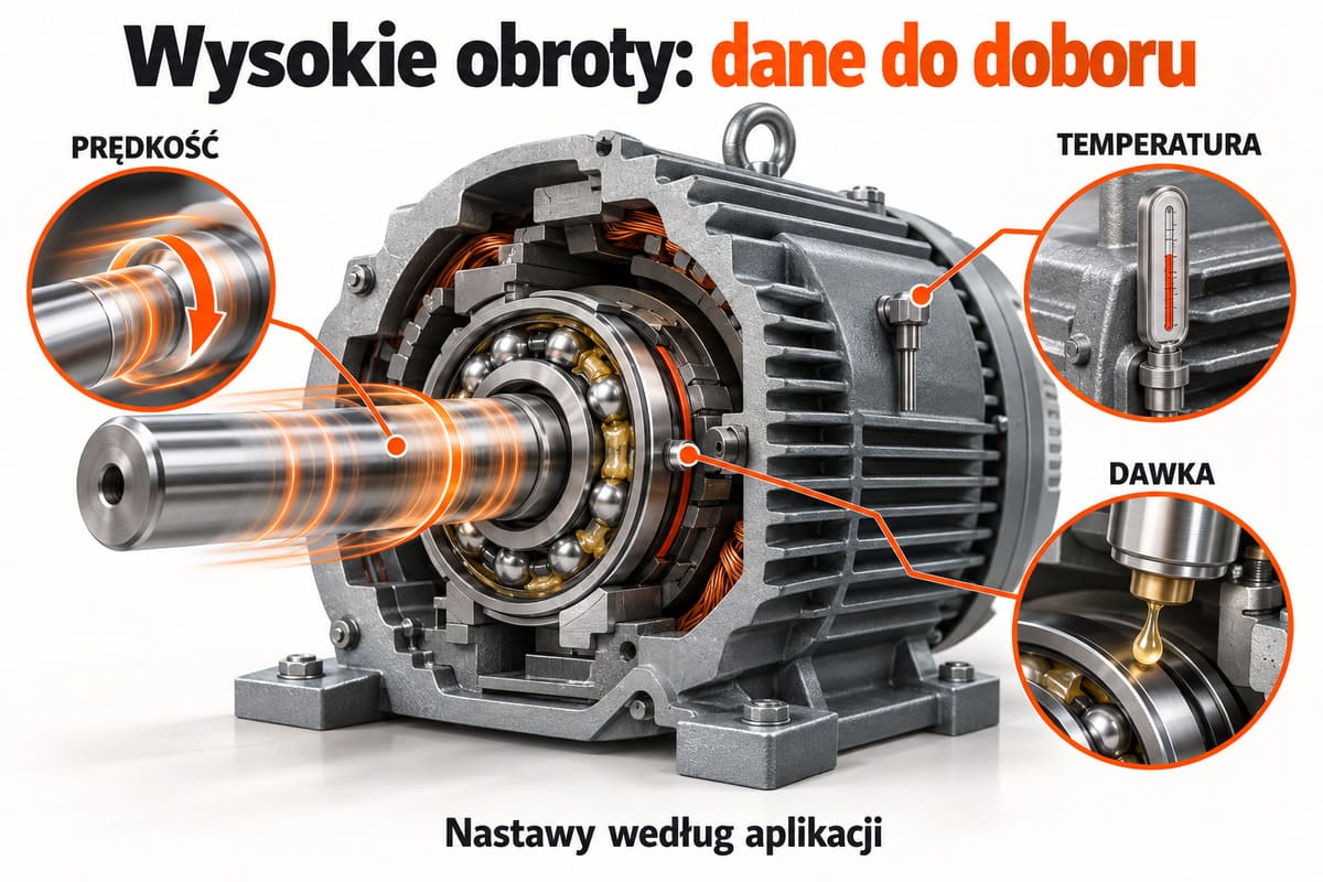 Wysokie obroty: dane do doboru — prędkość, temperatura, dawka